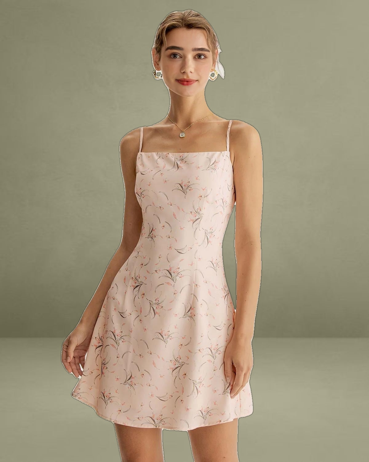 Pink Floral A-Line Slip Mini Dress