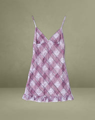 Delos Ruffle Mini Dress in Country Check