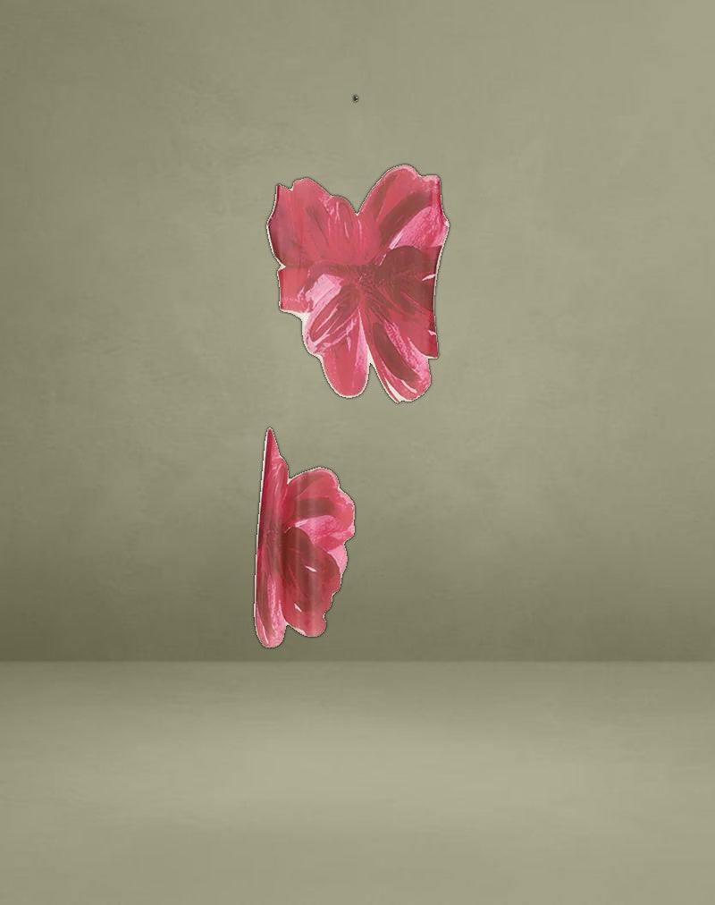 Fayola Printed Maxi Dress in Cream with Red Watercolour Flower