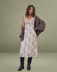 Lavisha Midi Dress in Vintage Bloom Ivory