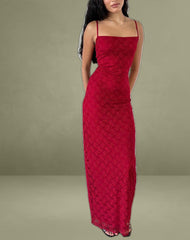 Cantha Maxi Dress in Mari Lace Red