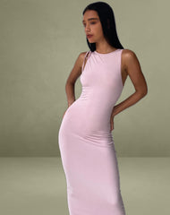 Elinor Maxi Dress in Slinky Baby Pink