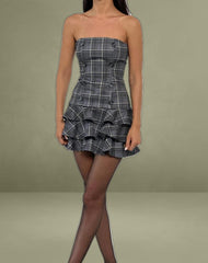 Pramila Mini Dress in Check Tailoring Grey