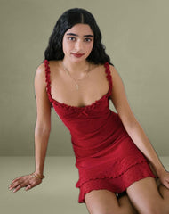 Bestari Mini Dress in Basic Polka Cherry