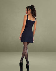Gabija Tailored Mini Dress in Navy