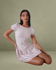 Jemima Mini Dress in Geometric Tile