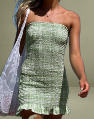 Takiyo Mini Dress in Table Cloth Neo Mint