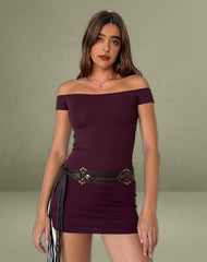 Ciya Mini Dress in Thick Rib Oxblood