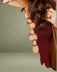 Wine Red Cut Out Sweater Dress