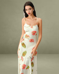 White Floral Slip Midi Dress