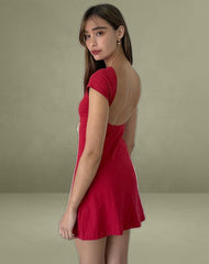 Wangi Backless Mini Dress in Adrenaline Red