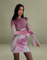 Sevila Mini Dress in Anatomy of Nature Pink