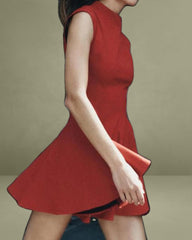 Red Sleeveless A-Line Mini Dress
