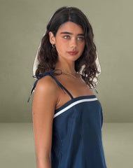 Rodha Cami Mini Dress in Poplin Navy
