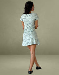 Vaiso Mini Dress in Pretty Petal Green