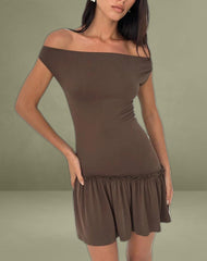 Ciro Mini Dress in Chocolate
