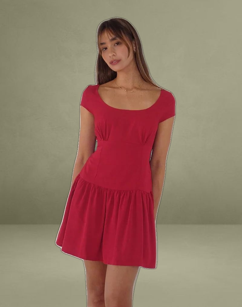 Ohayo Mini Dress in Adrenaline Red