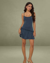 Suvi Cami Mini Dress in Ocean Storm