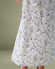 Blue Floral Slip Maxi Dress