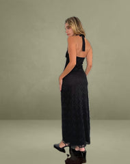 Atma Halterneck Maxi Dress in Canina Lace Black