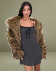 Martina Mini Dress in Chiffon Slate